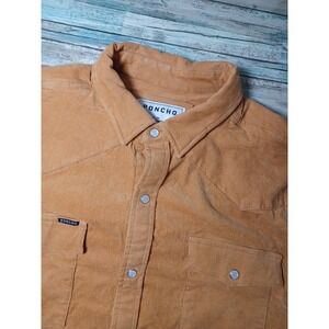 Poncho Men's XL Long Sleeve Corduroy Western Pearl Button Snap Shirt Regular Fit